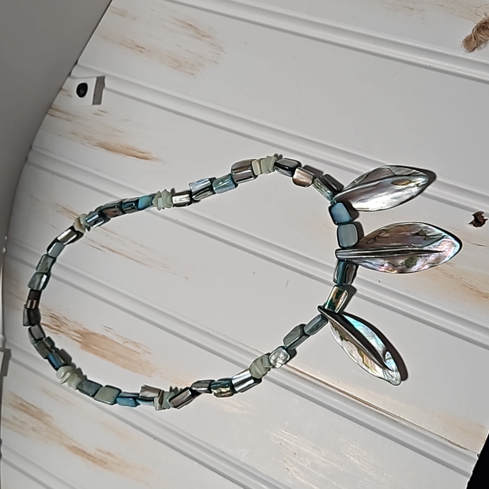 Abalone Shell Statement Necklace - image 5